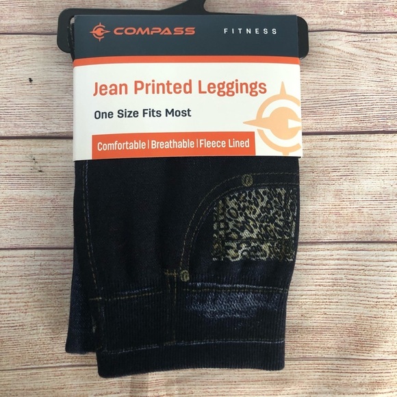 Jean Print Leggings/Jegging One Size Fits Most - Picture 2 of 3